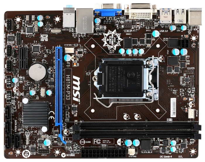 Motherboard specification MSI H81M-P33